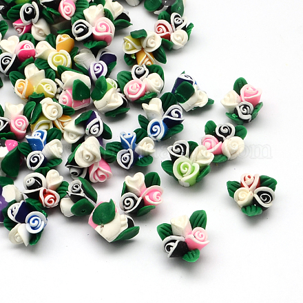 Handmade Polymer Clay Flower Beads CLAY-Q221-07-1