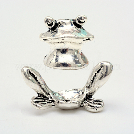 Frosch-Legierung tibetischen Stil Perlen X-TIBE-R310-10AS-RS-1
