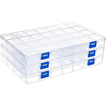 Benecreat 3шт прямоугольный полипропиленовый пластиковый контейнер для хранения бусин CON-BC0002-23-1