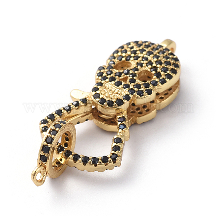 Brass Micro Pave Cubic Zirconia Lobster Claw Clasps ZIRC-G160-25G-1