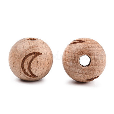 Perline in legno di faggio incise WOOD-N015-04B-1