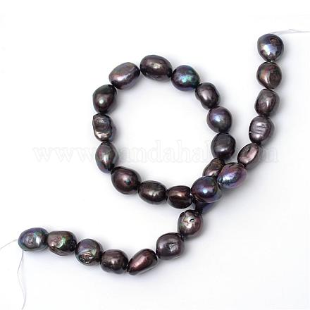 Oval Natural Pearl Bead Strands PEAR-R015-35-1