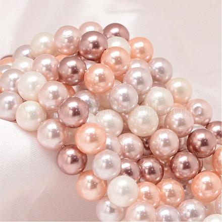 Round Shell Pearl Bead Strands BSHE-L011-10mm-L020-1
