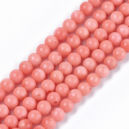 Chapelets de perles en corail synthétique CORA-T009-32E-03-1