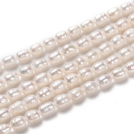 Brins de perles de culture d'eau douce naturelles PEAR-L033-65-1