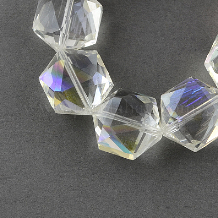 Chapelets de perles en verre électroplaqué EGLA-R069-16x14mm-07-1