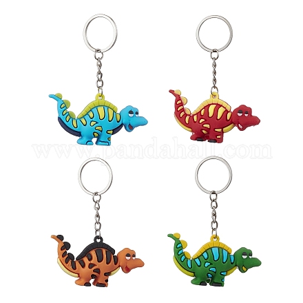 Porte-clés en plastique pvc dinosaure de dessin animé KEYC-JKC00673-1