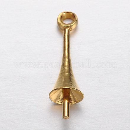 Brass Peg Bails Pendants KK-P034-19G-1