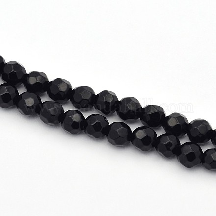 Dyed Natural Black Onyx Bead Strands G-E302-078C-4mm-1