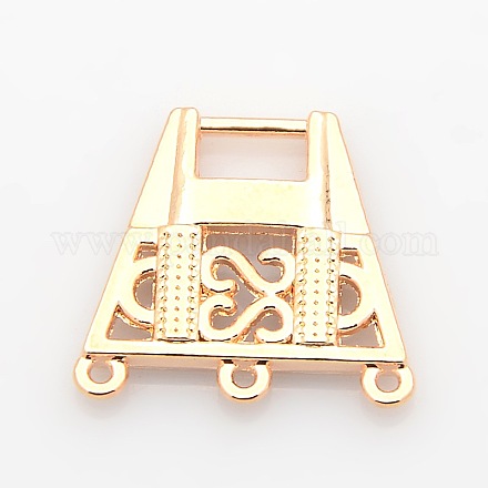 Filigree Trapezoid Plating Zinc Alloy Chandelier Components PALLOY-N0099-02RG-1