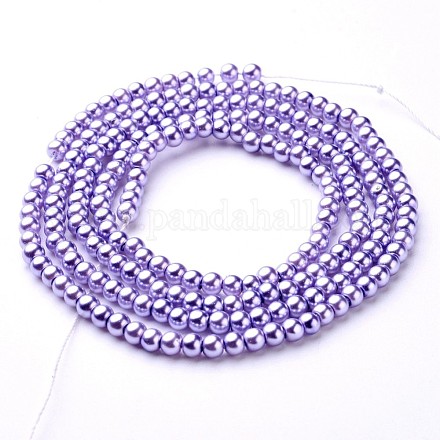 Glass Pearl Beads Strands HY-4D-B25-1