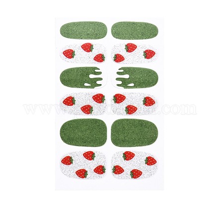Adesivi per nail art a copertura totale con avocado e fragole e fiori MRMJ-T109-WSZ480-1