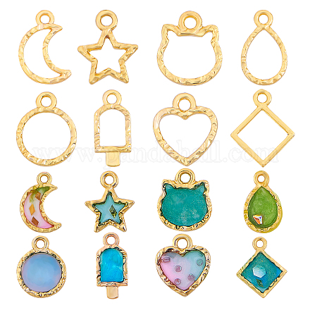 Bezels for Resin Jewelry Making 10pcs Open Bezel Pendant Hollow Frame Charms for UV Resin Crafts DIY Jewelry Making, Adult Unisex, Size: 15x12x2CM