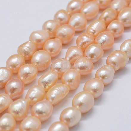 Fili di perle di perle d'acqua dolce coltivate naturali PEAR-K004-03B-01-1