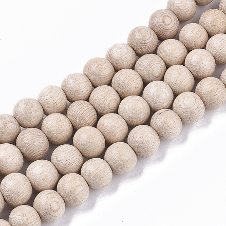 Chapelets perles de en bois non teint et naturel X-WOOD-T024-036-1