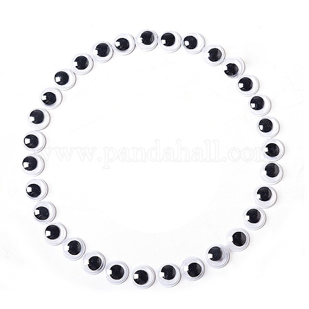 Черный и белый пластик покачиваться гугли глаза кабошоны DOLL-PW0001-077B-1