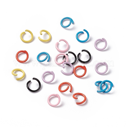 Spray Painted Iron Open Jump Rings IFIN-D088-01B-1
