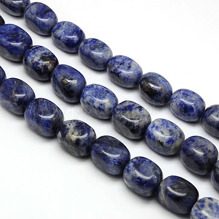 Perles cubiques en jaspe tache bleue naturelle G-L237-02-1