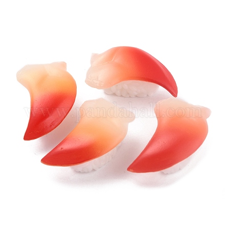 人工プラスチック刺身モデル  模造食品  ディスプレイ装飾用  赤い魚の寿司  レッド  51x33x20mm DJEW-P012-10-1