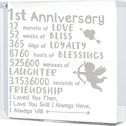 FINGERINSPIRE Valentine's Day Gifts Square Crystal Engraved Keepsake and Paperweight Crystal Gifts for Wife Husband Boy/Girlfriend - 1st Anniversary I Love You Still I Always Have DIY-WH0212-005-1
