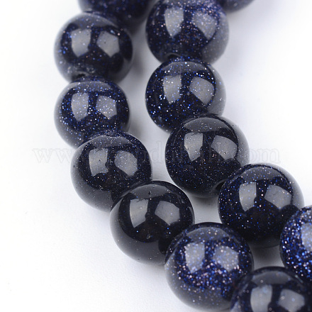 Synthetic Blue Goldstone Beads Strands X-G-Q462-6mm-28-1