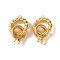 Brass Fold Over Clasps, Twist Rings, Real 18K Gold Plated, 25mm, Hole: 1mm and 1.2mm