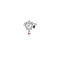 Brass Rhinestone Nipple Rings, Platinum, Heart, 8mm, Pin: 1.2mm