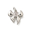 Brass Micro Pave Cubic Zirconia Charms, Bowknot Charms, Lead Free & Cadmium Free, Long-Lasting Plated, Rack Plating, with Jump Ring, Platinum, 13x14x2.5mm, Hole: 3mm