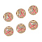 6Pcs Brass Micro Pave Cubic Zirconia Beads, Enamel Style, Round, Golden, 10mm, Hole: 2mm
