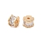Brass Micro Pave Clear Cubic Zirconia Beads, Cross, Clear, 6x4mm, Hole: 1.2mm