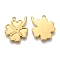 304 Stainless Steel Pendant Cabochon Settings For Enamel, Clover, Golden, Fit for 1.5mm Rhinestone, 20.5x18x1.8mm, Hole: 1.4mm