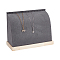 PU Imitation Leather Necklace Stands, with Wood Base, Gray, 20.8x9x15.7cm