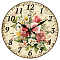 MDF Printed Wall Clock, for Home Living Room Bedroom Decoration, Flat Round, Flower, 300mm