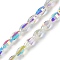 Electroplate Glass Beads Strands, AB Color Plated, Faceted, Oval, Clear AB, 7x4.5mm, Hole: 0.9mm, about 60pcs/strand, 17.32''(44cm)
