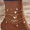 5Pcs Alloy Imitation Pearl Anklets, Infinity, 8-1/4 inch(210mm)