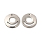 Non-Tarnish 201 Stainless Steel Pendants, Flat Round Charm, Stainless Steel Color, 10x1mm, Hole: 1mm