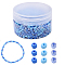 120G Glass Seed Beads, Round Hole, Round, Cornflower Blue, 3.5~5x2.5~4.5mm, Hole: 1.2~1.5mm, 120g/set