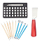 DIY Letter and Number Stamping Punch Tool Set, Carbon Steel Leather Skiving Knife, Stainless Steel Polymer Clay Tools, Platinum & Stainless Steel Color, 10x8x13.5mm, 94x8mm, 1set