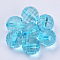 Transparent Acrylic Beads, Faceted, Round, Deep Sky Blue, 21.5x21mm, Hole: 3.5mm, about 80pcs/500g