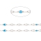 Handmade 304 Stainless Steel Dapped Chains, Cable Chains, with Enamel and Spool, Soldered, Flat Oval, Long-Lasting Plated, Deep Sky Blue, 3x1.5x0.1~1mm, about 32.8 Feet(10m)/roll
