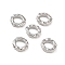 Brass Linking Rings, Textured Ring, Rack Plating, Long-Lasting Plated, Lead Free & Cadmium Free, Platinum, 10x2mm, Inner Diameter: 5.5mm