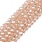 Electroplate Glass Beads Strands, Pearl Luster Plated, Faceted, Rondelle, PeachPuff, 3.5~3.8x3mm, Hole: 0.4mm, about 105~110pcs/strand, 29~31cm