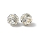 Brass Rhinestone Beads, Rondelle, Silver, 10x9mm, Hole: 3mm