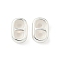 Brass Silicone Slide Charms, Rack Plating, Nickel Free, Oval, 925 Sterling Silver Plated, 12.5x8.5x4mm, Hole: 2mm