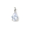 Brass Pendants, Teardrop Charms, with Micro Pave Cubic Zirconia and Crystal Zirconium, Cadmium Free & Lead Free, APR, Platinum, Alice Blue, 14x6x5mm, Hole: 2.5x4mm