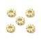 Brass Beads, Cadmium Free & Lead Free, Flower, Real 24K Gold Plated, 4x1mm, Hole: 1.6mm