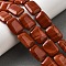 Natural Red Jasper Beads Strands, Rectangle, 18x13x5.5mm, Hole: 1mm, about 11pcs/strand, 7.68''~7.87''(19.5~20cm)