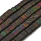 Electroplated Non-magnetic Synthetic Hematite Beads Strands, Rectangle, Matte Style, 2-Hole, Colorful, 6x4x3mm, Hole: 1.2mm, about 99pcs/strand, 15.55 inch(39.5cm)