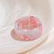 Blooming Acrylic Cuff Rings, Light Coral, Inner Diameter: 20mm