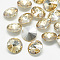 Pointed Back Glass Rhinestone Cabochons, Rivoli Rhinestone, Back Plated, Faceted, Cone, Light Colorado Topaz, 14x7mm